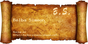 Belba Simeon névjegykártya